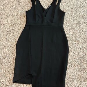Boohoo Black Asymmetrical Sleeveless Dress